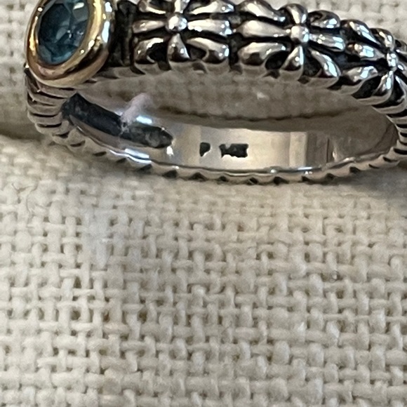 Sterling silver and 14kt gold stack ring set - Picture 3 of 6